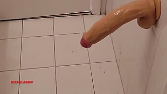 Amateur Masturbates In The Shower With A Large Penis