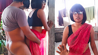 Indian Housewife In Red Saree Gets Doggy Style By 18-Year-Old