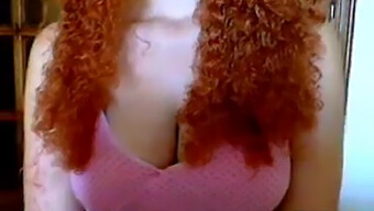 Curly-Haired Vlogger With Big Breasts Goes On Webcam