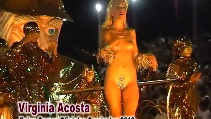 สาวลาติน่าผอม Virginia Acosta ไปเปลือยกายที่งาน Corrientes Carnival