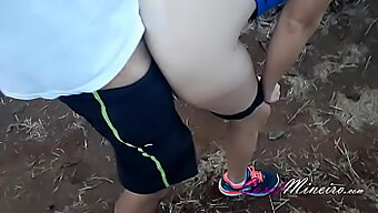 Amateur Wife Walks Outdoors With A Butt Plug