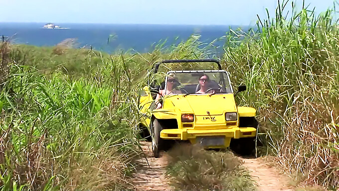 Duas gostosas peitudas se envolvem em sexo lésbico apaixonado em uma ilha ensolarada, com oral amador e cunilíngua