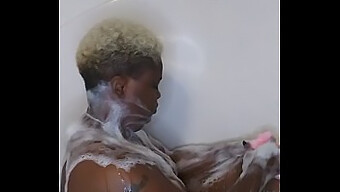 Shaved And Clean: Ebony Wife'S Intimate Bath Time