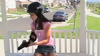 Young Skateboarder Indulges In Self-Pleasure On Public Seating