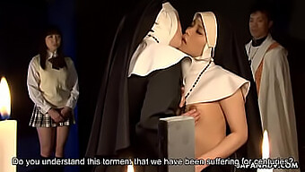 Two Oriental Nuns Engage In Hardcore Scissoring And Pussy Fucking