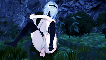 Yorha 2b Primește Sex Anal În Pădure În Cosplay-Ul Nier Automata