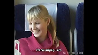 Public Czech Train Ride With A Blonde Girl