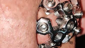 Intense Close-Up Of My Husband'S Chastity Device And Cbt Torture