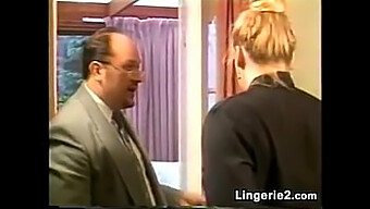 The Boss Punishing A Blonde Employee With A Spanking In The Office