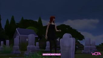 Watch As She Fulfills Her Last Desires With Her Lover In The Cemetery