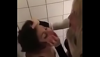 A lesbian femdom takes control in the bathroom, humiliating her friend